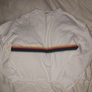 Brandy Melville cropped rainbow long sleeve
